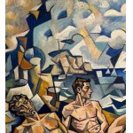 UNIDENTIFIED SIGNATURE, two male figures by the sea