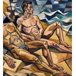 UNIDENTIFIED SIGNATURE, two male figures by the sea