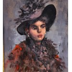 UNIDENTIFIED SIGNATURE, Portrait of a woman with a hat