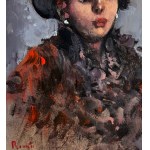 UNIDENTIFIED SIGNATURE, Portrait of a woman with a hat