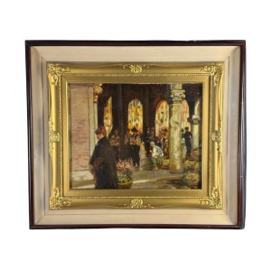ANONIMO, Market scene with figures