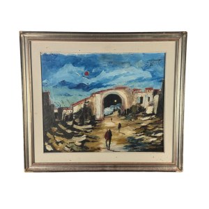 Antonio Bertè, Street with figures - Antonio Bertè