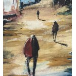 Antonio Bertè, Street with figures - Antonio Bertè