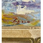 SIGNATURE NON IDENTIFIÉE, personnages au bord de la mer