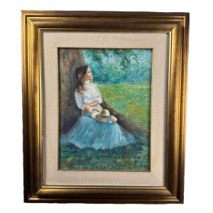 Salvatore Rodriguez, Portrait d'une femme dans un jardin - Salvatore Rodriguez (1957)
