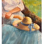 Salvatore Rodriguez, Portrait d'une femme dans un jardin - Salvatore Rodriguez (1957)