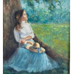 Salvatore Rodriguez, Portrait d'une femme dans un jardin - Salvatore Rodriguez (1957)