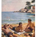 SCUOLA ITALIANA, kąpiący się nad morzem