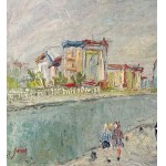 UNIDENTIFIED SIGNATURE, Landscape with river and figures