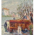 UNIDENTIFIED SIGNATURE, Landscape with river and figures