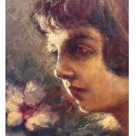 Giuseppe Ferrari, Portrait d'une femme aux fleurs - Giuseppe Ferrari