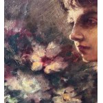 Giuseppe Ferrari, Portrait d'une femme aux fleurs - Giuseppe Ferrari