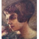 Giuseppe Ferrari, Portrait d'une femme aux fleurs - Giuseppe Ferrari