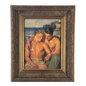 ANONIMO, Two figures on a seascape