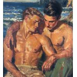 ANONIMO, Two figures on a seascape