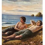 ANONIMO, Two Figures by the Sea at Dawn