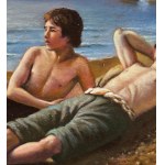 ANONIMO, Two Figures by the Sea at Dawn