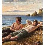 ANONIMO, Two Figures by the Sea at Dawn