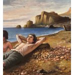 ANONIMO, Two Figures by the Sea at Dawn