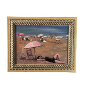ANONIMO, Coastal scene with bathers