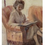 UNIDENTIFIED SIGNATURE, Portrait of a woman reading