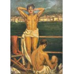 D. Soriano, two figures on the seashore in costume