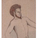 UNBEKANNTE UNTERSCHRIFT, Männlicher Akt am Meer