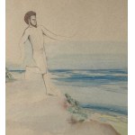 UNBEKANNTE UNTERSCHRIFT, Männlicher Akt am Meer