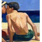 UNIDENTIFIED SIGNATURE, Two young figures by the seaside