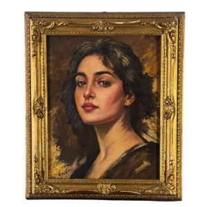 SIGNATURE NON IDENTIFIÉE, portrait d'une femme