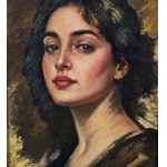 SIGNATURE NON IDENTIFIÉE, portrait d'une femme
