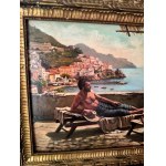 ANONIMO, two figures on a terrace overlooking the Gulf