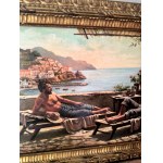 ANONIMO, two figures on a terrace overlooking the Gulf
