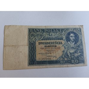 20 ZLOTY BANKNOTE, WARSAW, JUNE 20, 1931, BANK OF POLAND