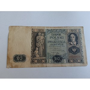 BANKNOT DWADZIEŚCIA ZŁOTYCH WARSZAWA 11 LISTOPADA 1936 R. BANK POLSKI