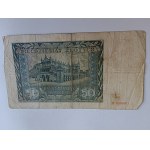 FIFTY-ZLOTY BILL, KRAKOW, AUGUST 1, 1941. ISSUING BANK IN POLAND