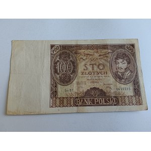 STO ZLOTÝ BANKOVKA, VARŠAVA, 9. NOVEMBRA 1934, POLSKÁ BANKA