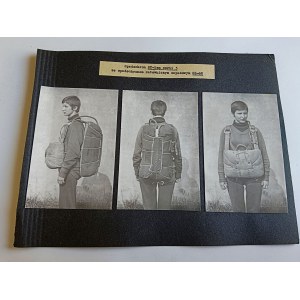 SPADOCHRON ST-5ZM SERII 3 ZE SPADOCHRONEM RATOWNICZYM ZAPASOWYM SZ-60, 3 ZDJĘCIA NA KARCIE ZE STAREGO ALBUMU
