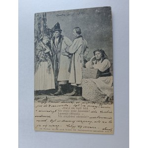 MALARSTWO POLSKIE MARYŚ NIE BĄDŹ TAKA 1901 R ZNACZEK STEMPEL PRZEMYŚL
