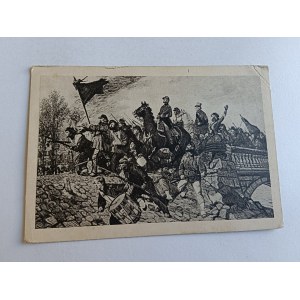 Die Volksrepublik Polen: Jarosław Dąbrowski an der Spitze der Kommunarden, 1871. Gemälde von M. Bylina, 1954.