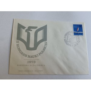 PRL KOPERTA WARSZAWA II KONGRES NAUKI POLSKIEJ ZNACZEK STEMPEL 1973 R.