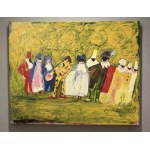 Claudio Parigi, Commedia dell'arte, oil on canvas