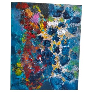 Daniela Ferroni, „Abstrakte Komposition“, Acryl auf Leinwand