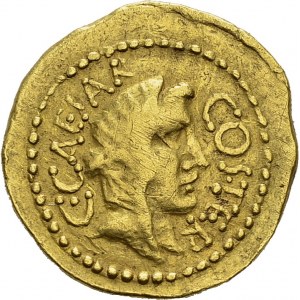 Julius Caesar and A. Hirtius. Aureus 46 BC, Rome. Crawford 466/1; Calicó 37a...