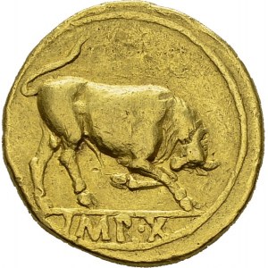 Augustus, 27 BC-14 AD. Aureus 15-13 BC, Lugdunum. Obv. AVGVSTVS - DIVI F...