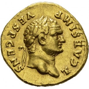 Titus, 79-81. Aureus 73, Roma. Obv. T CAES IMP - VESP CENS. Laureate head right...