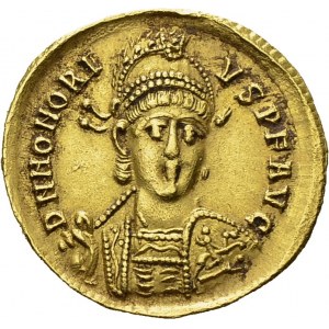 Honorius, 393-423. Solidus 402-403, Constantinople, 2nd officina. RIC 24. AU. 4...