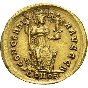 Honorius, 393-423. Solidus 402-403, Constantinople, 2nd officina. RIC 24. AU. 4...