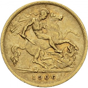 Edward VII, 1901-1910. ½ Sovereign 1906 M, Melbourne. KM 14; Fr. 33. AU. 3.95 g...