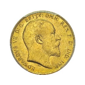Edward VII, 1901-1910. Sovereign 1910 S, Sydney. KM 15; Fr. 35. AU. 7.98 g...